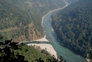 The confluence of the Teesta and Rangit rivers